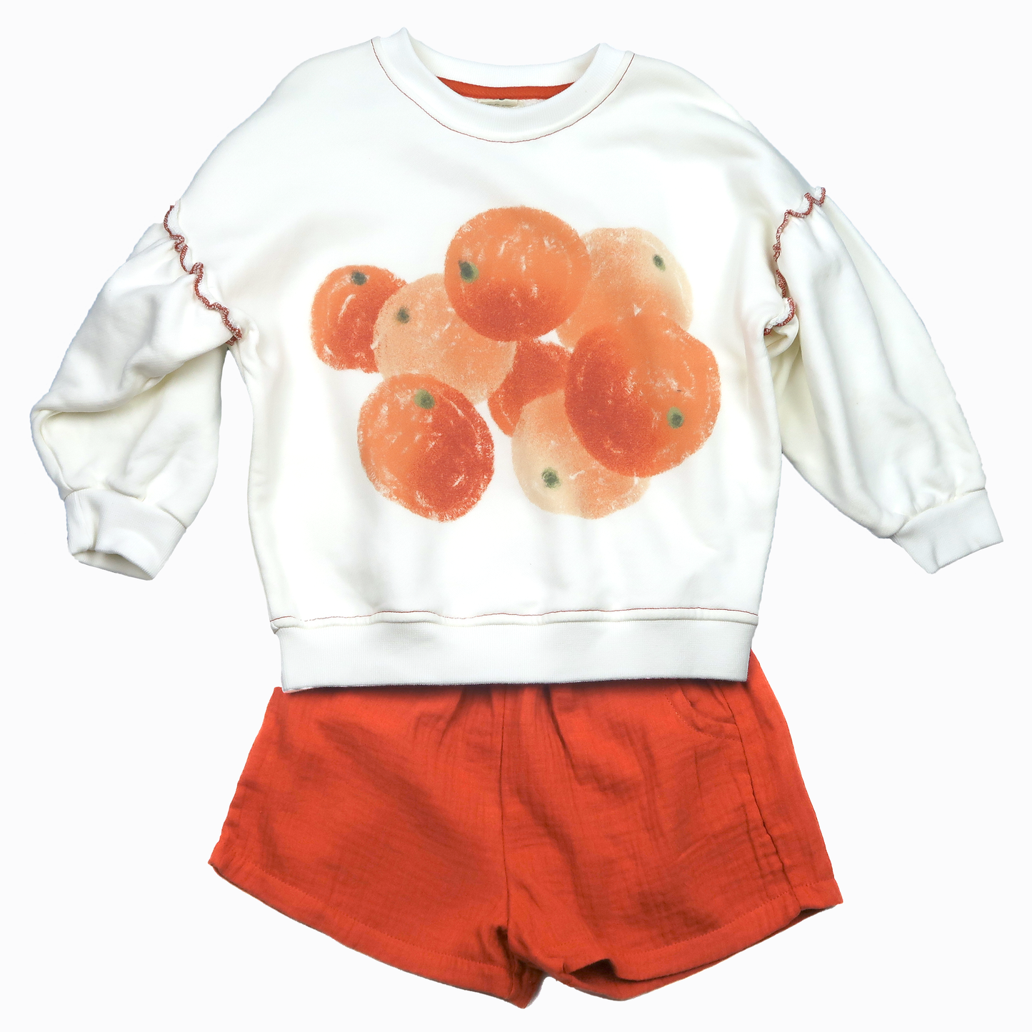 Sweatshirt oversize - Oranges print