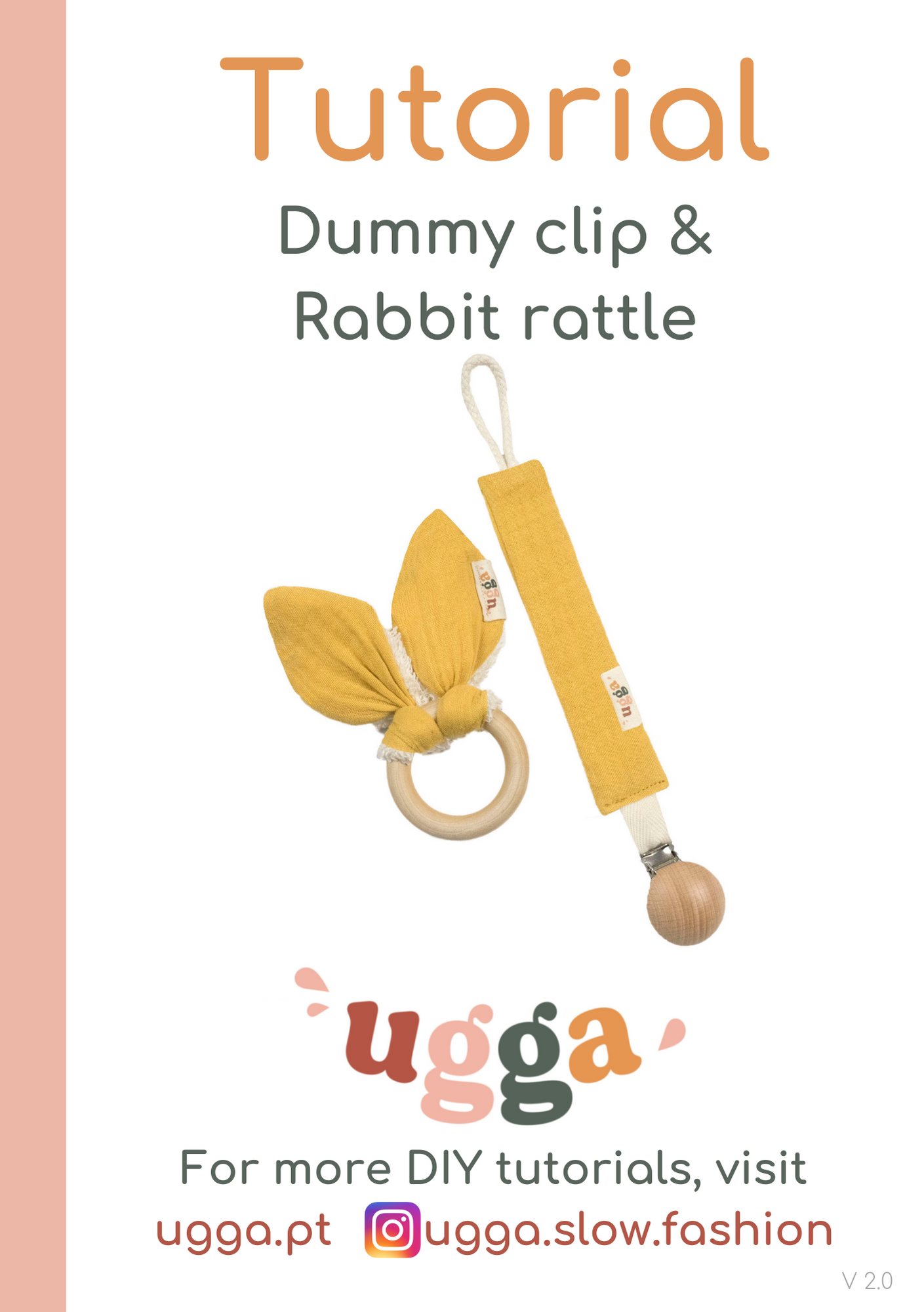 DIY Sewing Kit - Dummy clip & Rabbit Rattle - Yellow